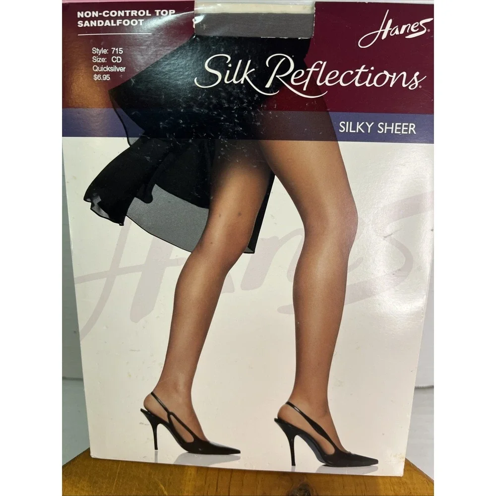 Hanes Silk Reflections‎ Pantyhose-Non-control Top Sandalfoot sz CD Style 715